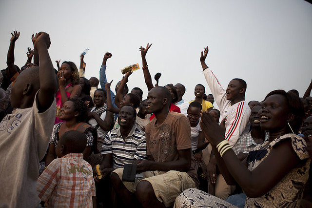 At a South Sudan basketball game. Photo cooyright Conor Ashleigh