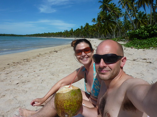 Lovely beach and iced coconut