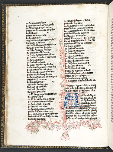 Penwork decoration in Jacobus de Voragine: Legenda aurea sanctorum, sive Lombardica historia