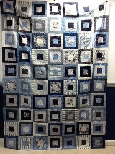 Blue Squares Quilt Top Done!