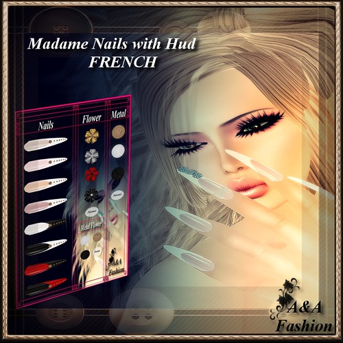 A&A FAshion Madame Nails with Hud FRENCH