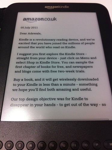 Kindle personalisation