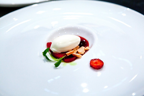 Chef Jennifer Yee's dessert of strawberry and basil