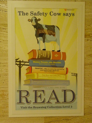 Safety cow says read - J.Willard Marriott Library, University of Utah