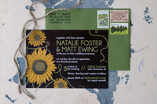 Sunflower Wedding Invitation Natalie and Matt are having a rustic wedding