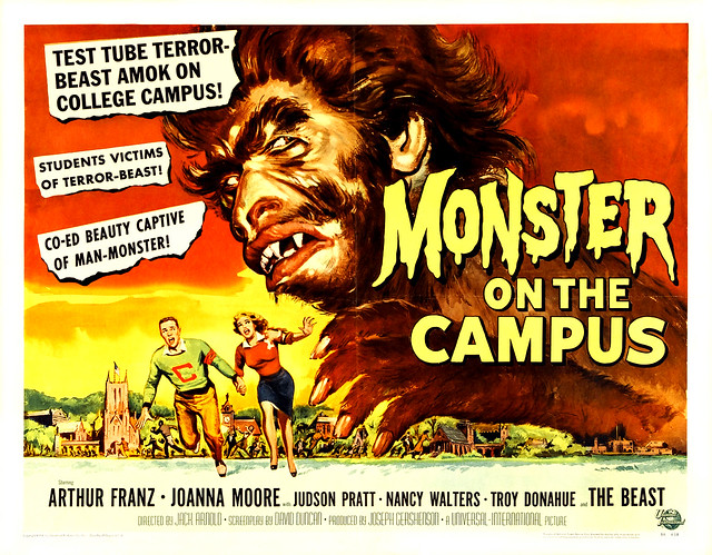 Reynold Brown - Monster on the Campus (Universal International, 1958) half sheet