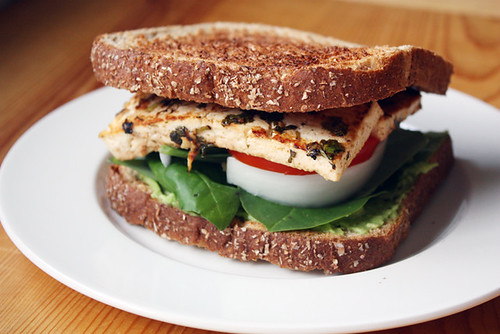 cilantro-lime tofu sandwich.