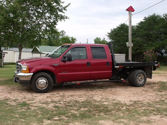 red ford bed flat diesel cab crew 73 f350 dually powerstroke