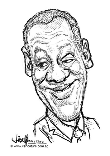 digital quick caricature sketch of Bill Cosby