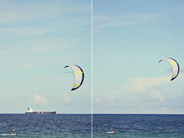 Fort Lauderdale beach kitesurfer diptych 2