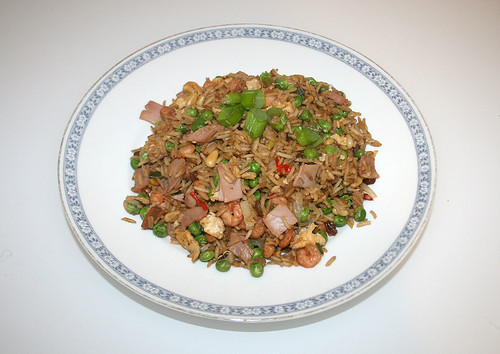 35 - Gebratener Reis mit Shrimps - Gericht fertig