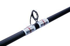White, Silver & Red Custom Rod Traditional Guide