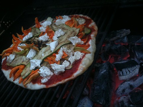 zucchini pizza on grill