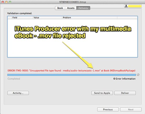 iTunes Producer error - MOV