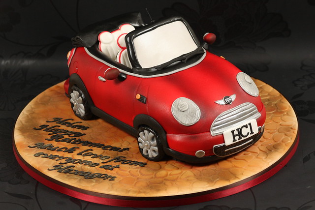 red cake 3d convertible mini minicooperconvertible kingfishercakes