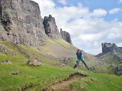 Crazy Hiker in the Quiraing