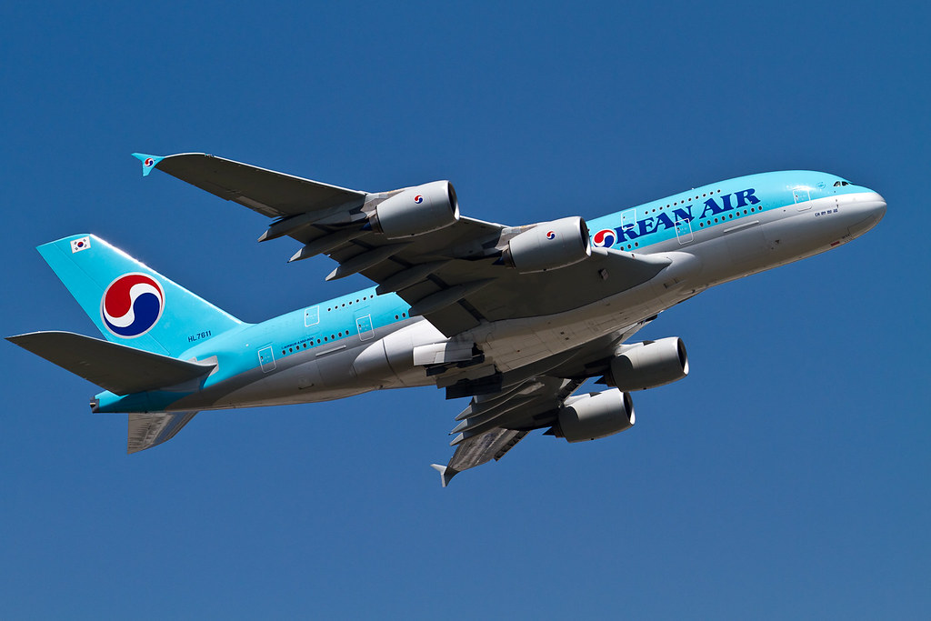 KAL A380-800 take off from R/W16R. by Ken H / @chippyho, on Flickr