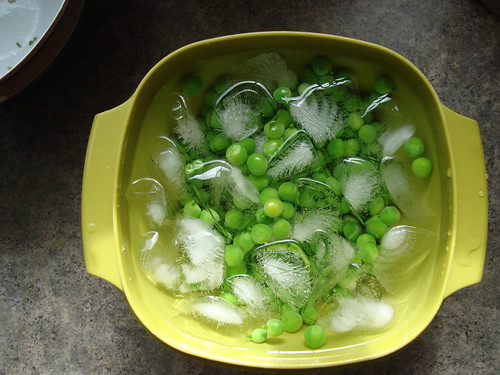 ice cold blanched peas