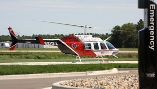 Life Flight from Fargo, N.D. and Angel Air Care from Bismark, N.D. started and ended the ceremony by flying over the hospital to land on the helipad.  The previous hospital did not have a helipad. 