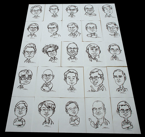 Caricatures in pen and brush for Fisher Scientific - 2