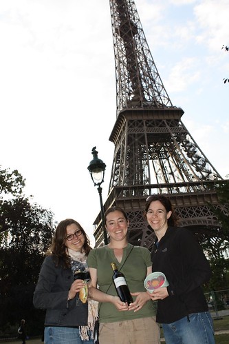 The Ladies in front of the Eiffel Tower with Dinner