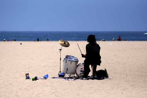 A Drummer on the beach
