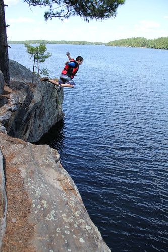 Rock jumping at Bob's Cove