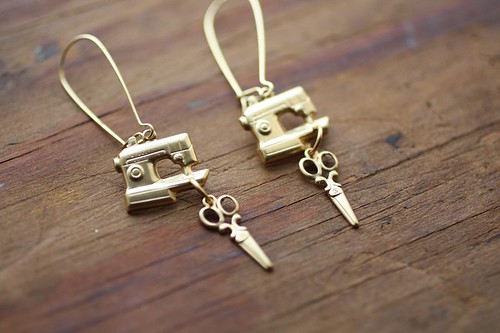 Gold - Sewing Machine Earrings from ChristineDomanic