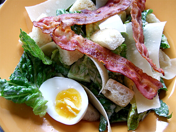 Salad with Cardini's Caesar dressing