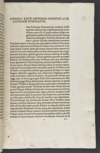 Title incipit of Tacitus, Gaius Cornelius: Opera
