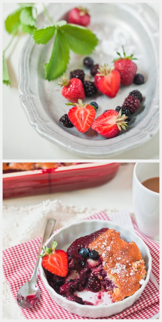 3-berry spoon cake collage