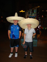Trying on Mexican hats