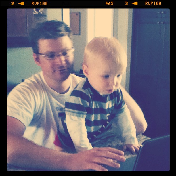 Watching machinery videos on YouTube with Daddy