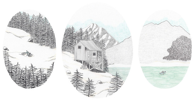 cabin triptych
