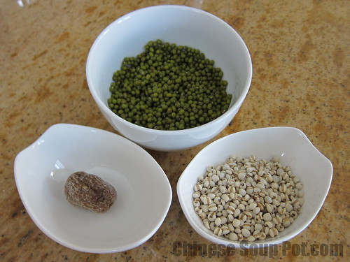 [photo-green mung bean barley honey date dessert ingredients]