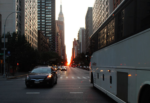 Manhattanhenge & bus