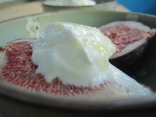 Figs with Greek yogurt and hyperlocal honey