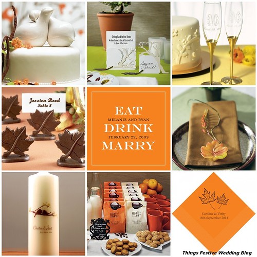 The fall wedding decorations and favors shown below were inspired by this 