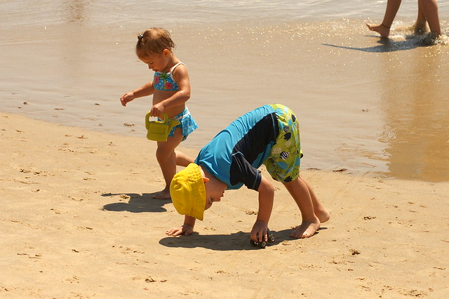 Baby powder can help clean up the extra sand after a trip to the beach.