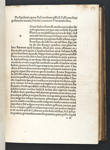 Washed out annotations in Leonicenus, Nicolaus: De morbo gallico