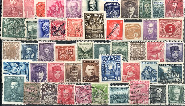Známky - 50 rôznych, vydané do roku 1945