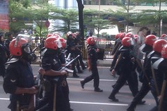 FRU marching from KLCC down Jalan Ampang