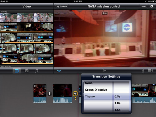 13 (iMovie for iPad) Select Transition Settings