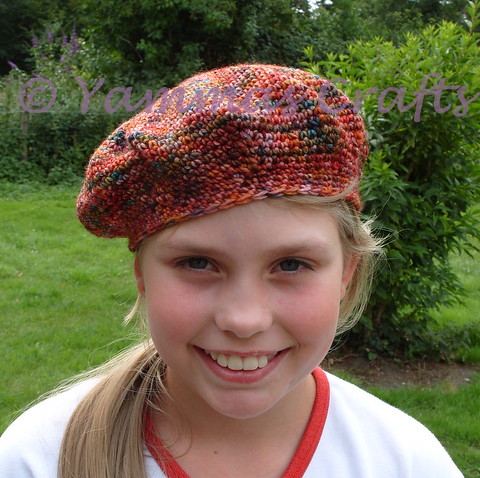 Multi coloured beret merino wool 2 by Yammas Cards and Crafts