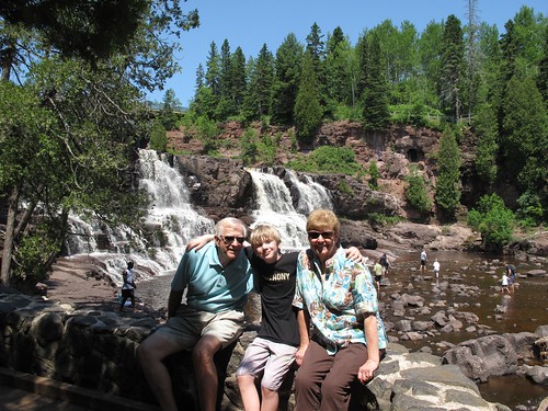 Mom and Dad with Thing 1 at Gooseberry Falls