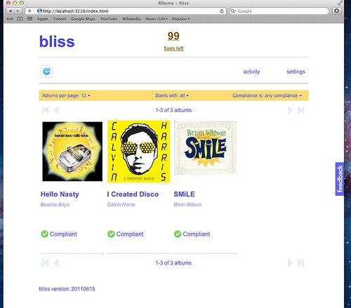 bliss running on OS X Lion