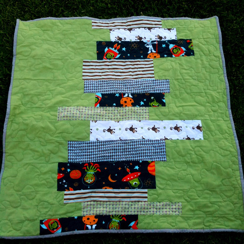 Stacked books baby quilt