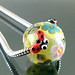 Charm Bead : Green Ladybug Flower Blossom