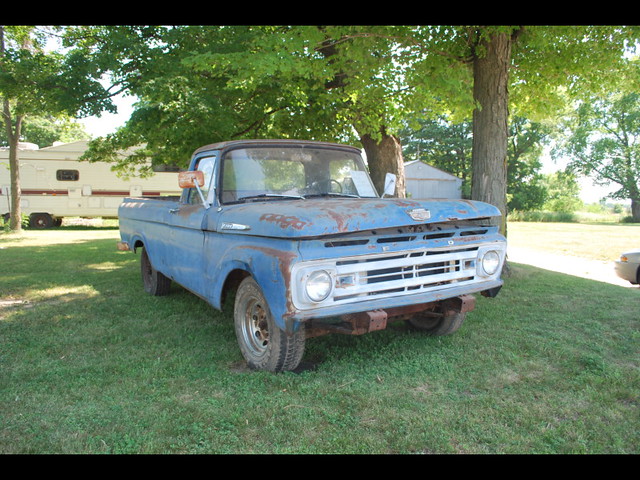 old blue ford rusty f100 1962 ruff decayed