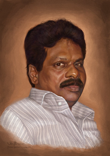 portrait painting of an Indian man